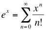Series definition for the exponential function